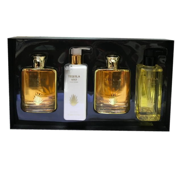 Tequila Gold Pour Homme EDP 4 Piece Set With 100ML Cologne, 100ML After