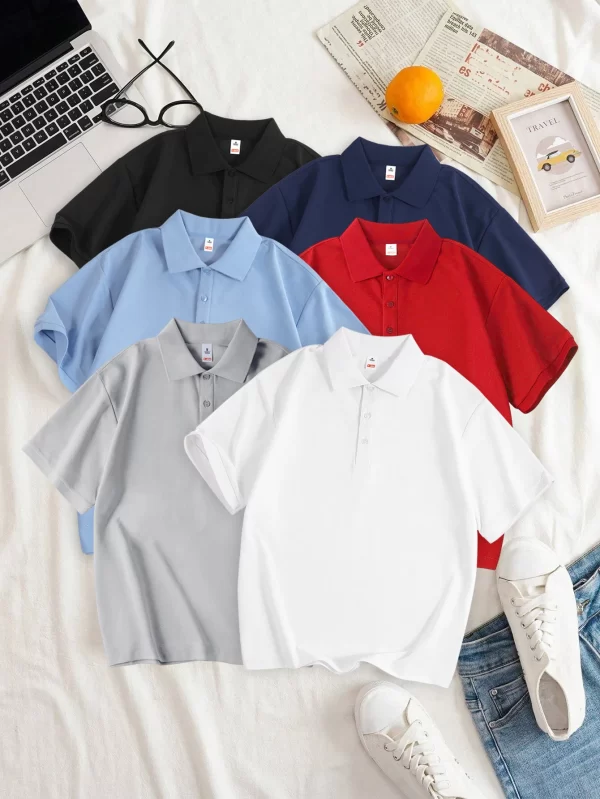 Women Solid Color Polo Shirt Summer Casual Cool Feeling Antibacterial Tops Breathable Short-sleeved Lapel Slim Fit 2025 Clothes