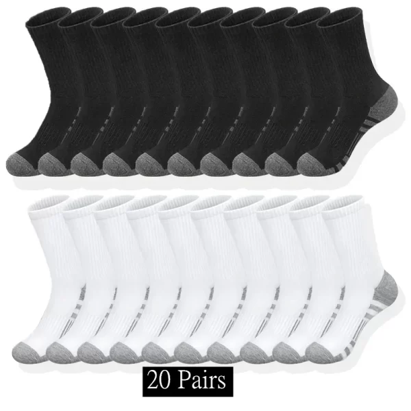 10/20/30 Pairs Men's Classic Crew Socks Unisex Sports Socks for Men Running Basketball Anti-slip Outdoor Breathable Man Socks