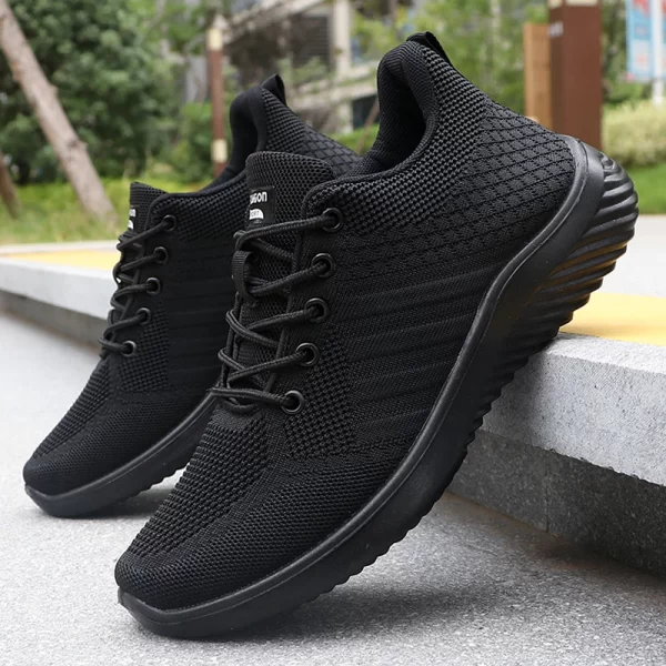 Men's Solid Lace-Up Casual Shoes, Lightweight Outdoor Sports Shoes Suitable for All Seasons Training and Exercise, Lightweight, Breathable and Non-Slip, Ideal for Leisure Walking Enthusiasts