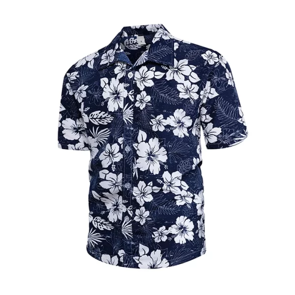 Oversized Summer Men's Short Sleeve Hawaiian Shirt Open Collar Single Button Plant Flower Print Fashion Beach Top Shirts Clothes
