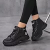 Moipheng Women Sneakers Breathable Walking Platform Shoes Female Zip Casual High Tops Non-slip Black Shoes Zapatillas Mujer