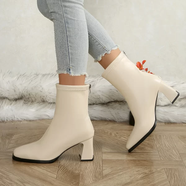 Fashionable New Style Sexy Comfortable Casual Work Boots Winter Square Style Sexy Elegant Banquet High-heeled Women's Boots