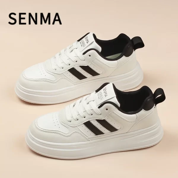 SENMA Unisex Casual Sneakers Skate Shoes Men's / Women's Sneakers Student Thick-soled Sports Casual Shoes Men White Sneakers